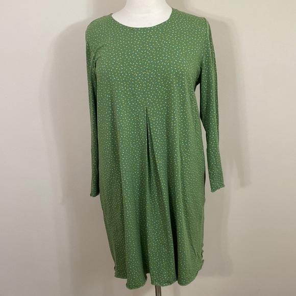 Gudrun Sjoden Dresses Green Confetti Organic Cotton Long Sleeve